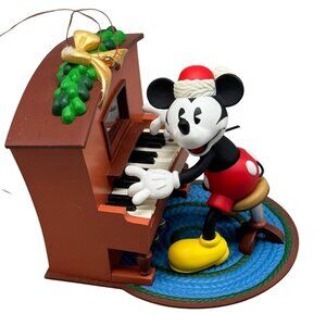 1999 Vintage Hallmark Ornament Piano Player Mickey Windup Music & Movement READ